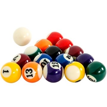 Mini Pool Billardtisch inkl. Zubehör (2 Queues, Kugeln, Dreieck, Kreide, Bürste), 3 Dekore, Maße: 92x52x19cm - 