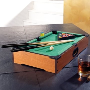 Playtastic Mini Billardtisch mit 2 Queues & 16 Kugeln - 