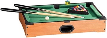 Playtastic Mini Billardtisch mit 2 Queues & 16 Kugeln -
