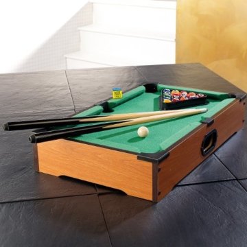 Playtastic Mini Billardtisch mit 2 Queues & 16 Kugeln - 